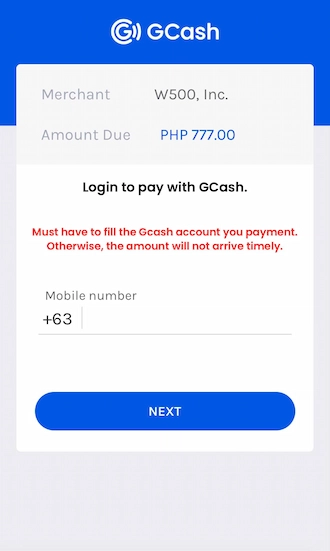 ✈Step 3: log in to your account by entering the mobile number registered with GCash.
