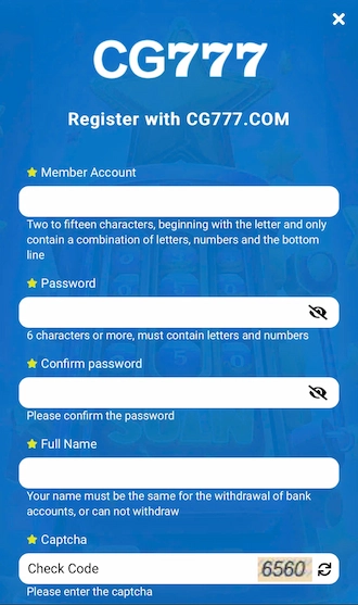 ✈Step 2: Please provide account registration information